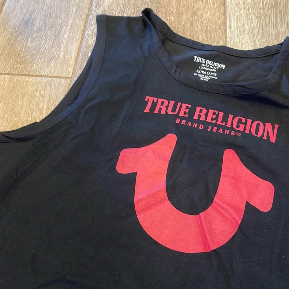 XL True Religion Sleeveless Black/Red Tank Top Size XL